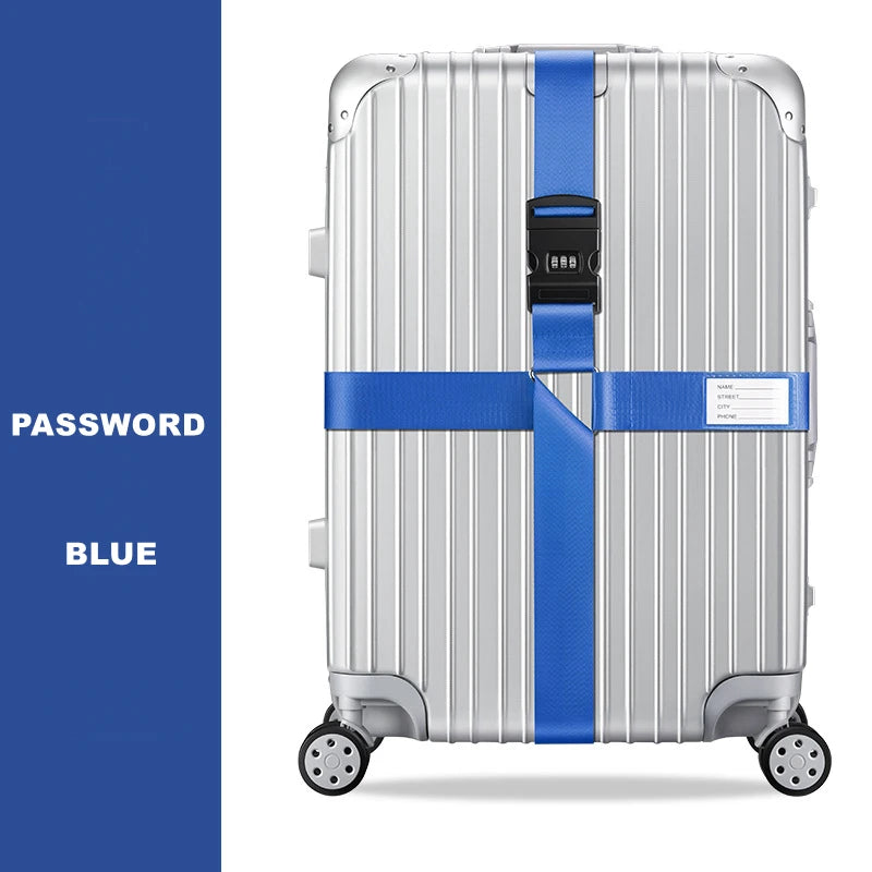 Anti-theft Luggage Buckle Cross Strap Password Adjustable Bundling Packing Baggage Belt Suitcase Trunk Belts Bag Accessories