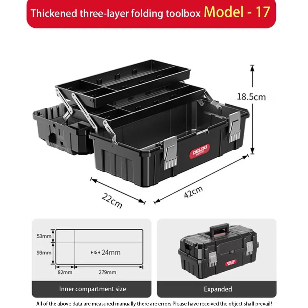 Multifunctional Tool Storage Box Plastic ABS Multiple Specifications with Handle Portable Tool Organizer Thickened
