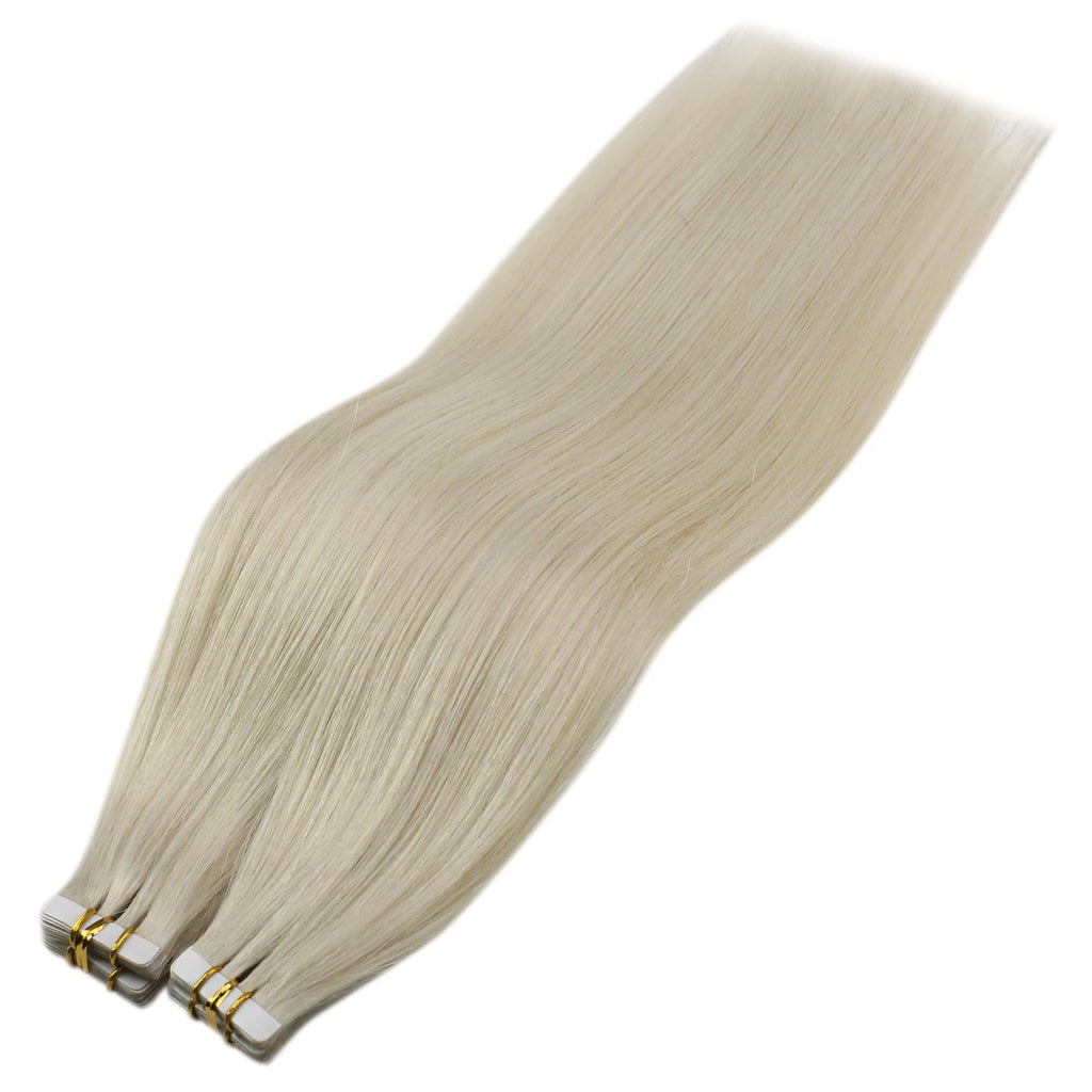 VeSunny Tape in Hair Extensions Human Hair Seamless Skin Weft Hair Extensions Double Sided Balayage Hair Color Adhesive Silky
