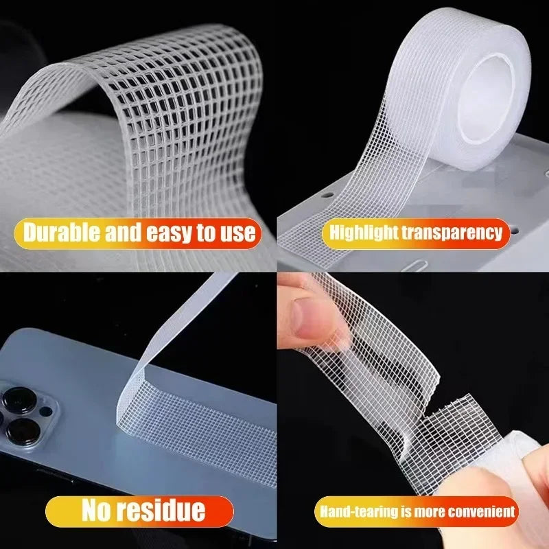 Double-sided Adhesive Nano Tape Strong Mesh Acrylic Transparent Tape Waterproof Wall Fixed Sticker Strip Traceless Stickers Glue