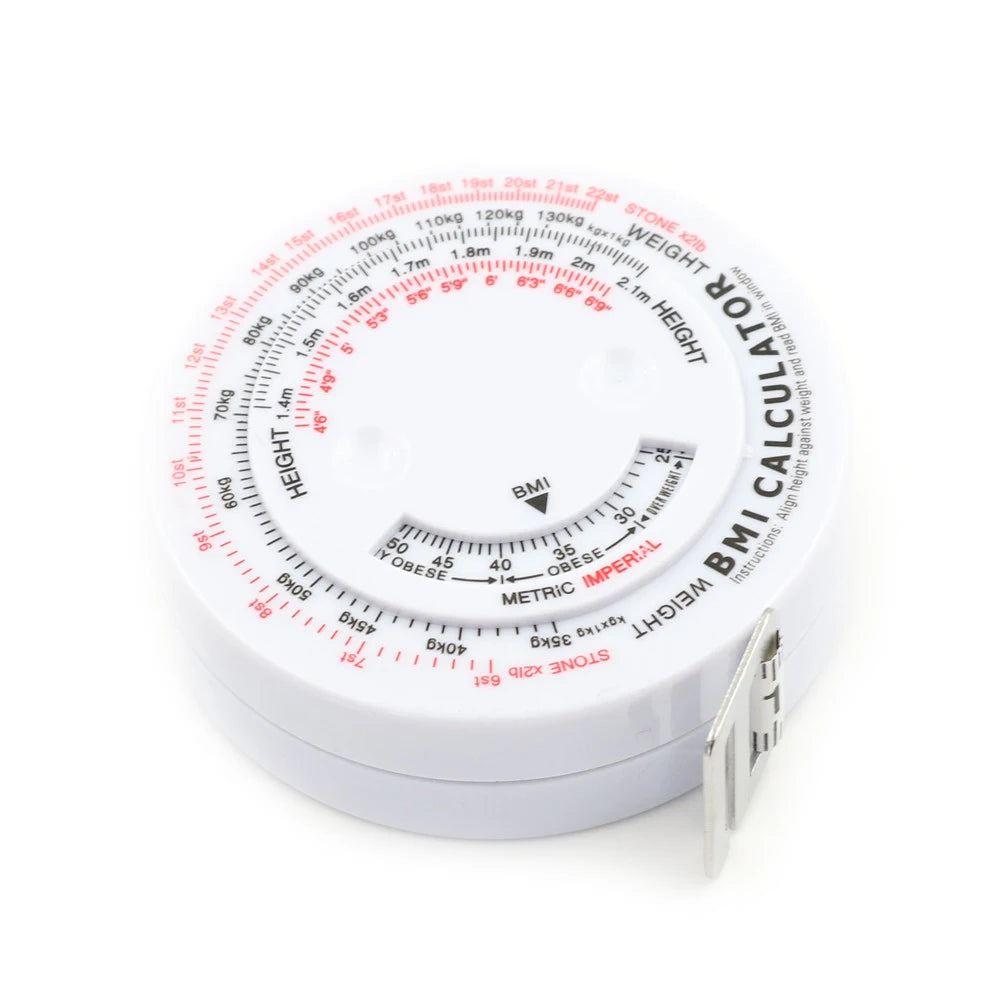 BMI Body Mass Index Retractable Tape 150cm Measure Calculator Diet Weight Loss Tape Measures Tools