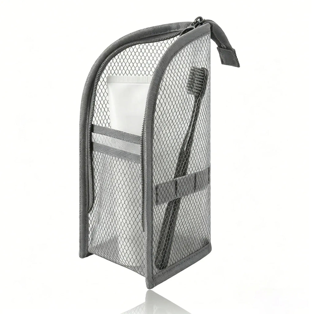 Standing Mesh Toiletry Bag Breathable Quick Dry Toothbrush Case Anti Mold Cosmetic Organizer For Travel College Dorm Gym Shower