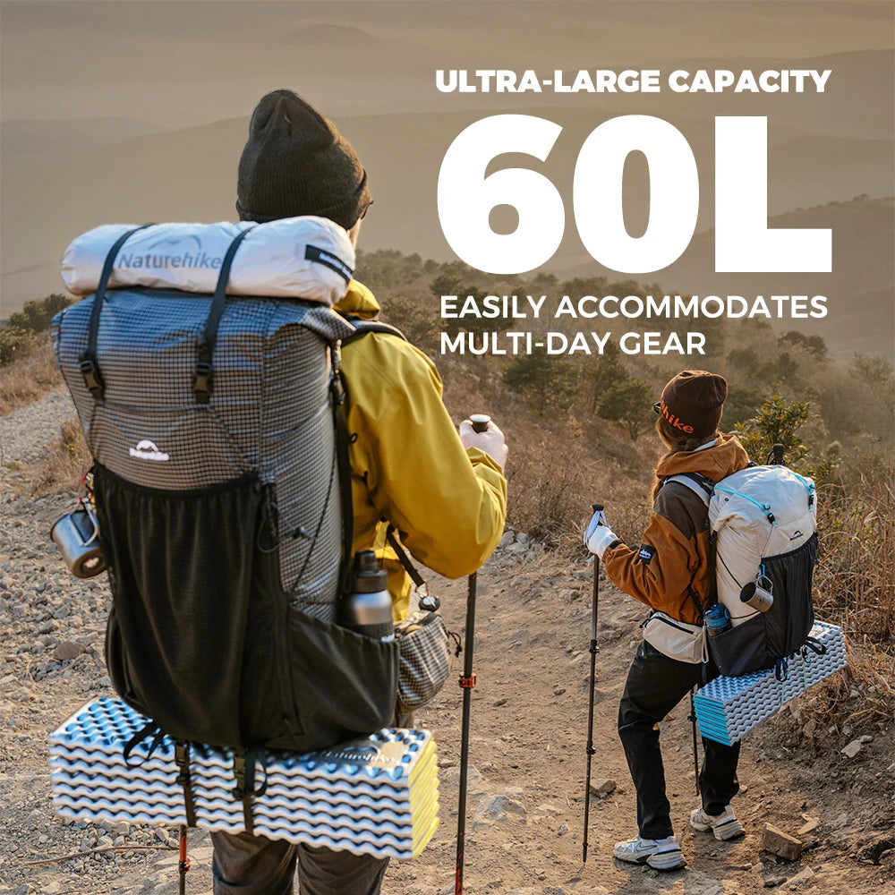 Naturehike Rock 2.0 Outdoor 30L 45L 60L Frame Backpack Travel Large Capacity Hiking Waterprof Mochila Aluminum Rain Cover Climb
