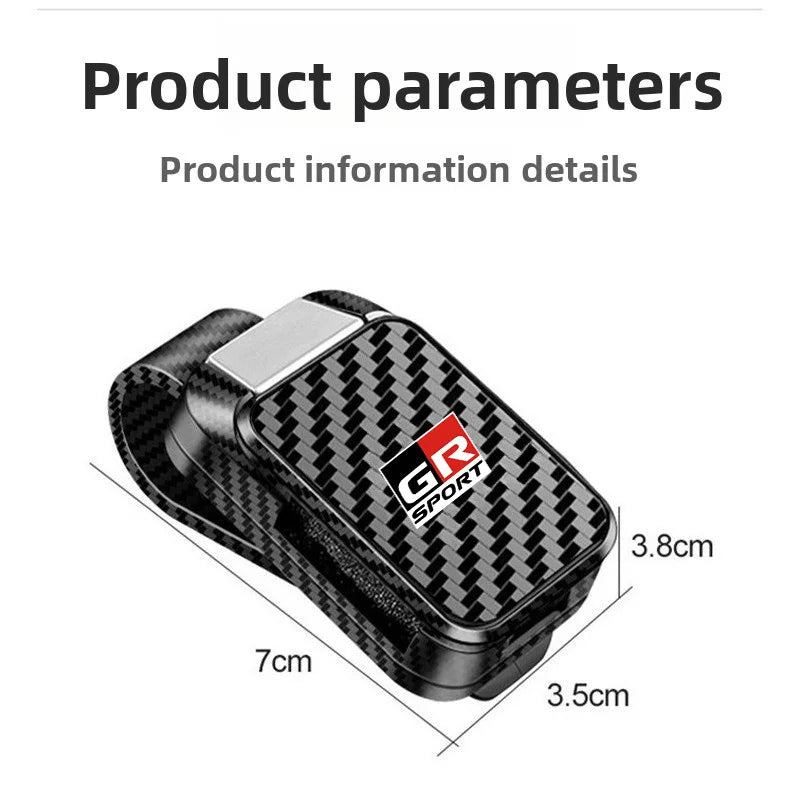 Car Sun Visor Carbon Glasses Sunglasses Clip Holder case Storage for Toyota RAV4 Hilux Corolla Yaris Cross GR SPORT accessories