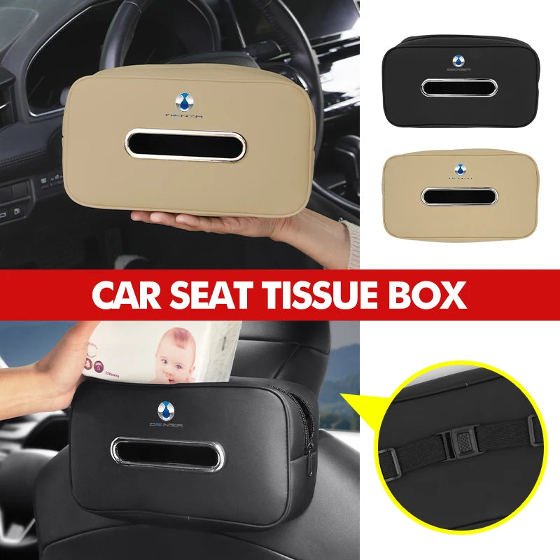 For Denza Car Tissue Holder Dashboard Backseat Paper Bag Handkerchief Box X N7 N8 D9 2018-2022
