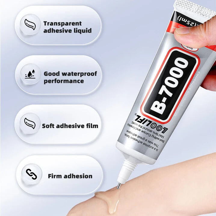 LOOLIFL B7000 Jewelry Glue for Jewelry Making,  50-110ML Multipurpose Super Adhesive for Phone Repair Nail Art Wood Glass Charms