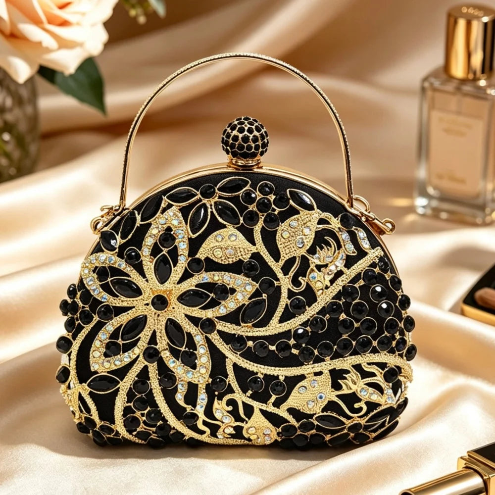New Luxury Rhinestone Evening Bag for Women Elegant Handheld Clutch Perfect for Banquet Party Wedding Cheongsam and Formal