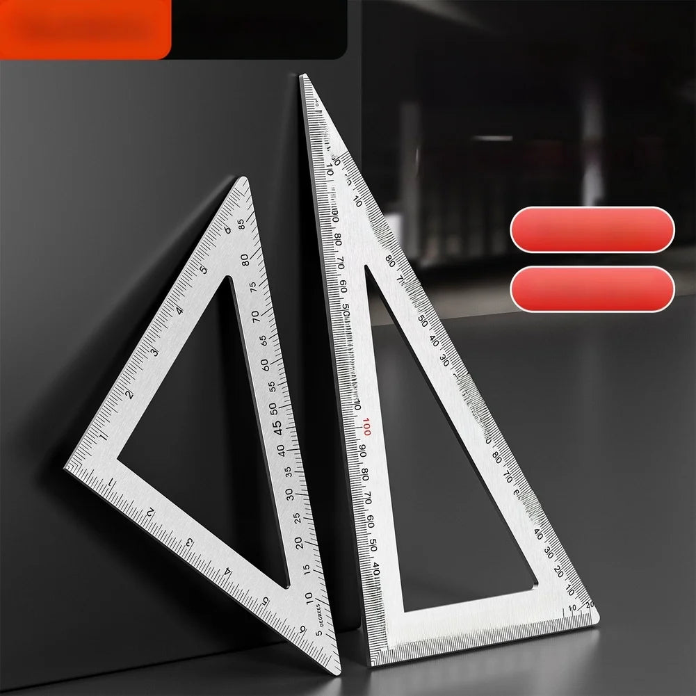 Stainless Steel Triangle Ruler With Dual Measurement System 90 Degree Angle Ruler Square Woodworking Tools