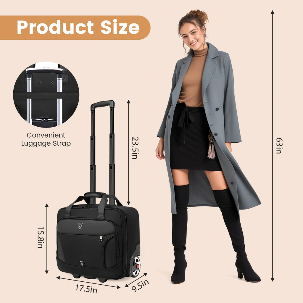 Rolling Backpack Carry On Luggage  Large Capacity Wheeled Travel Double Shoulder Bag Rolling Briefcase for Men&Women Waterproof