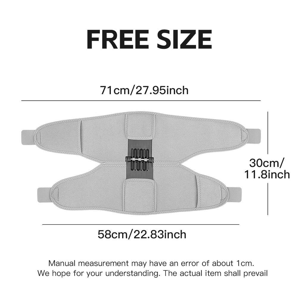 Adjustable Power Knee Support Brace with Four Fixing Straps, Spring Loaded Knee Booster for Elderly, Mountaineering, Heavy Lifti