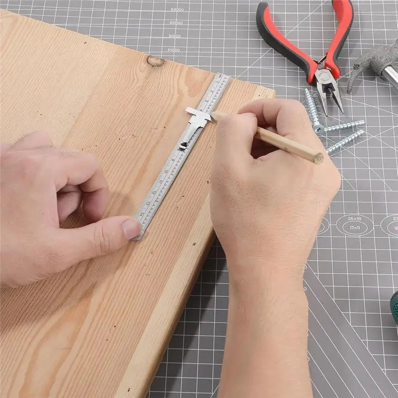 Innovative 6Pcs Pocket Ruler With Detachable Clips Precision Pocket Ruler Metric Ruler Stainless Steel Scale Machinist Ruler 6In