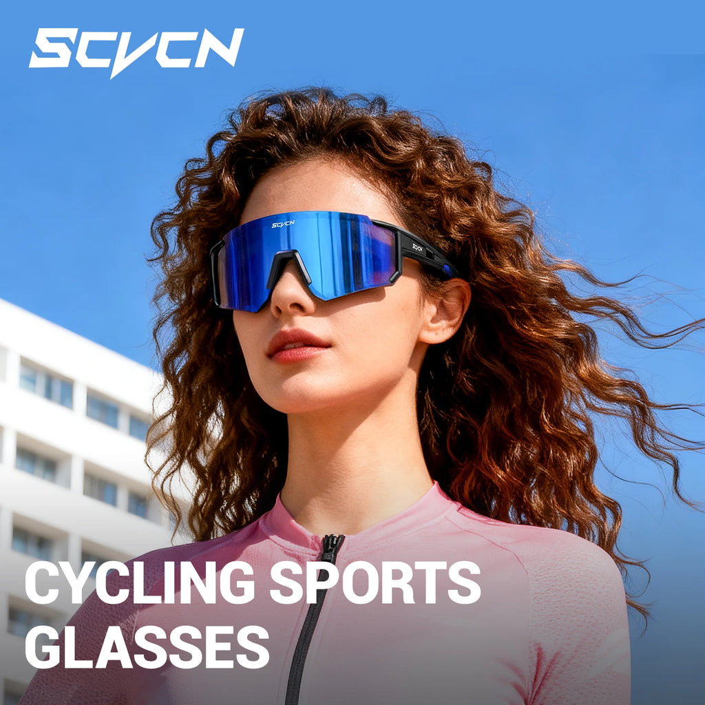 SCVCN UV400 Mountaineering Cycling Protective Glasses Running Sunglasses Stylish Hiking Driving Glasses MTB Sports Sunglasses