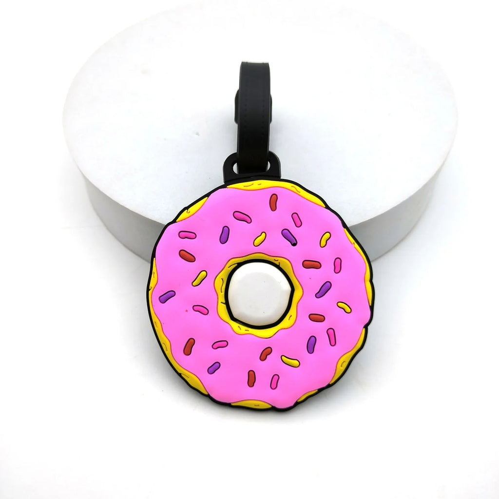 1pc/3pcs Creative Food Doughnut Luggage Tag Bag Hanging Tag Anti Loss ID Card Necessary for Travel