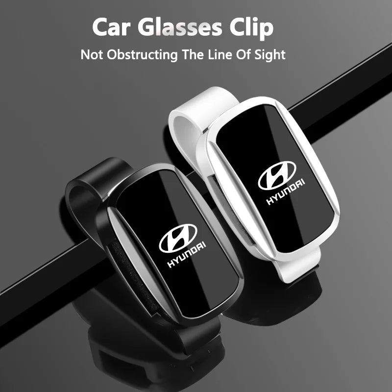 Car Sun Visor Glasses Clip leather Magnetic Storage Holder For Hyundai Elantra Ioniq I30 I20 I10 Kona IX35 I40 IX20 Venue Accent