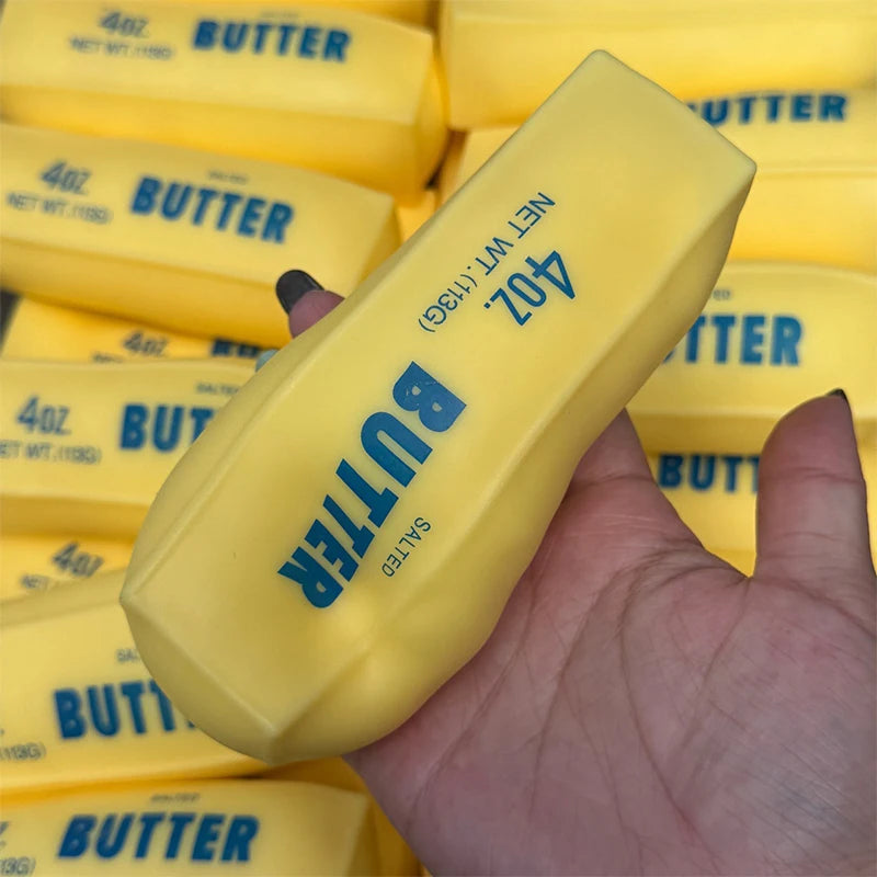 Butter Stick Squishy Stress Ball Fidget Toy Crunchy Squeeze round Blocks Anti-Stress ASMR Hand Relaxation Gift for Stress Relief