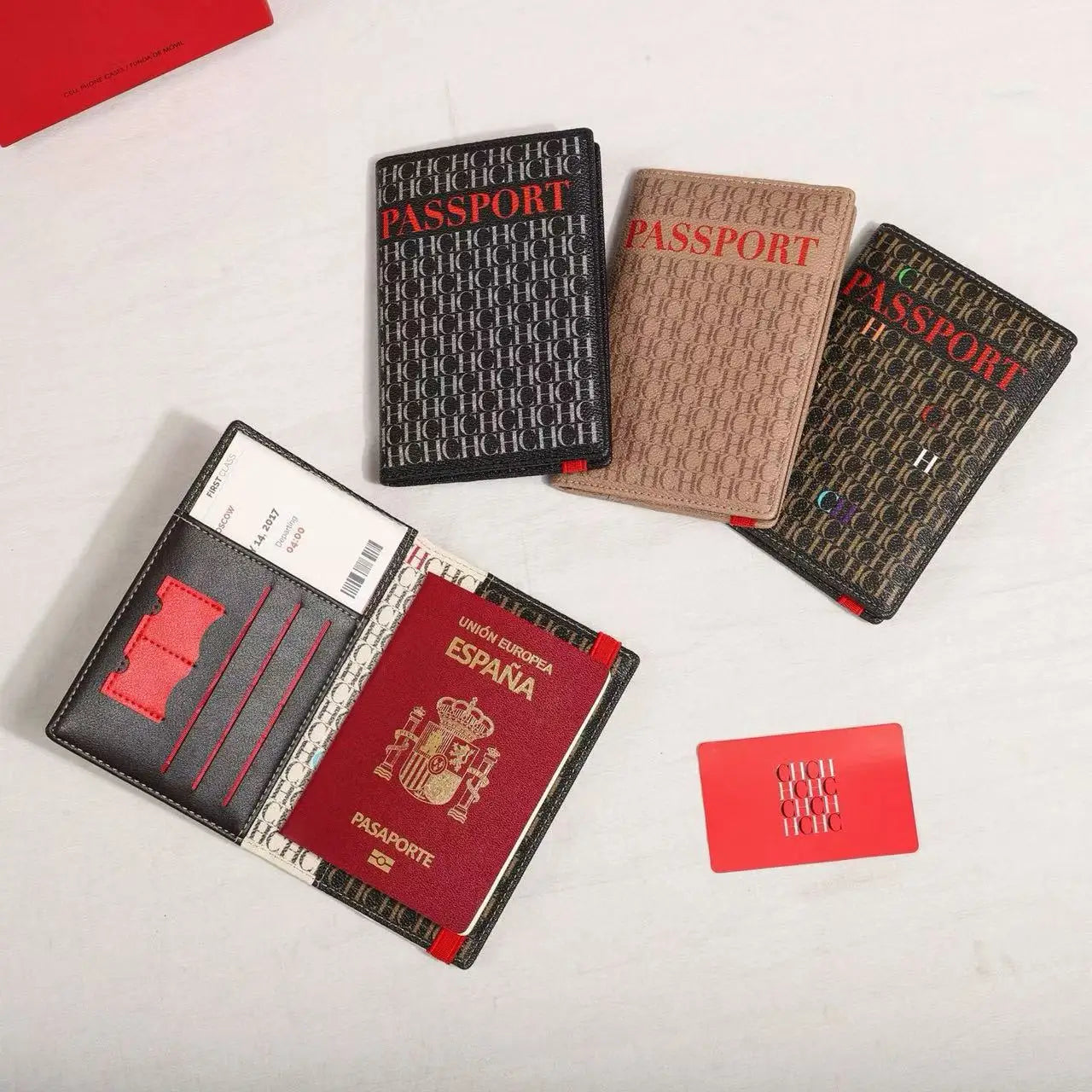 CH Travel Document Card Bag Passport Protective Case Storage Bag Overseas Ticket Holder