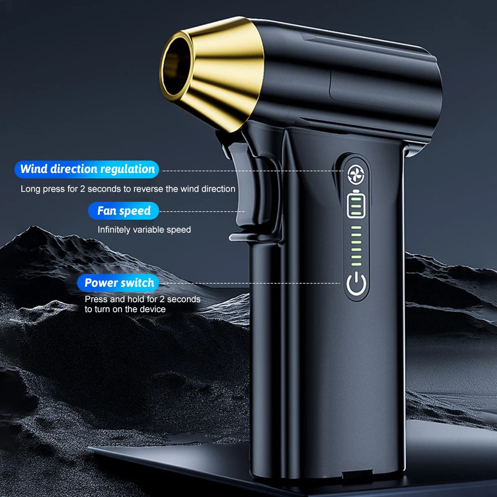 ST-8109 Violent Brushless Fan 52m/s 130000RPM 4000mAh Portable Handheld Fan Fast Charging Hurricane Air Blower cleaning Fan