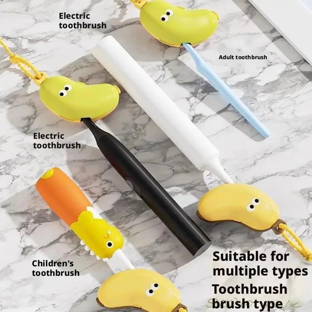 Banana toothbrush protective cap with toothpaste storage box - compact and convenient - essential toothbrush cover for travel