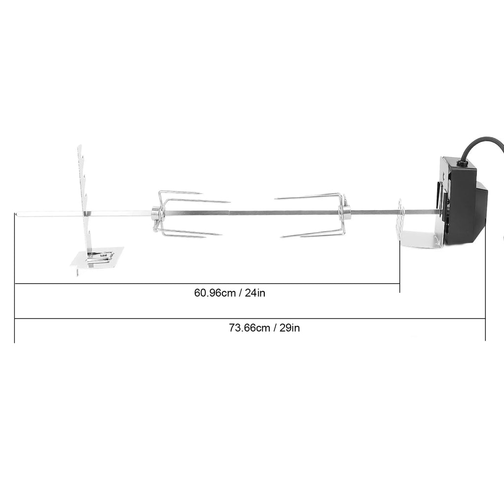 Rotisserie Grill Kit 15kg Load Bearing 2.5rpm/min Switch Stable Rotating Motor Stainless Steel Heavy Duty Rotisserie Kit