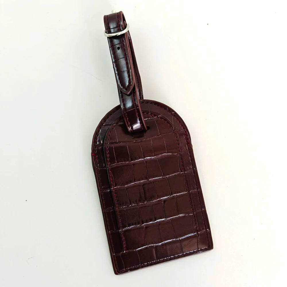 Crocodile Passport Cover Luggage Tag  Luxury Custom Letter Travel Accessories PU Leather Passport Holder Suitcase Name Label Set