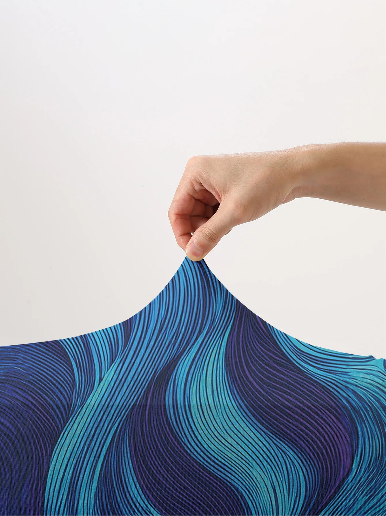 Blue purple wavy line luggage protection cover, suitable for 18-32 inch luggage covers, luggage handle gloves, travel accessorie