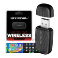 HEYINCAR 2-in-1 Wired to Wireless CarPlay Adapter Plug and Play CarPlay Box Android Auto Adapter Fast Connect Wifi BT Connect