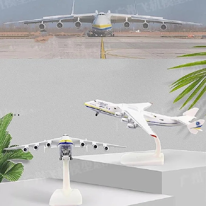 Ukrainian Painted Antonov AN225 1/400 20cm Large Transport Aircraft Alloy + ABS Simulation Airplane Model