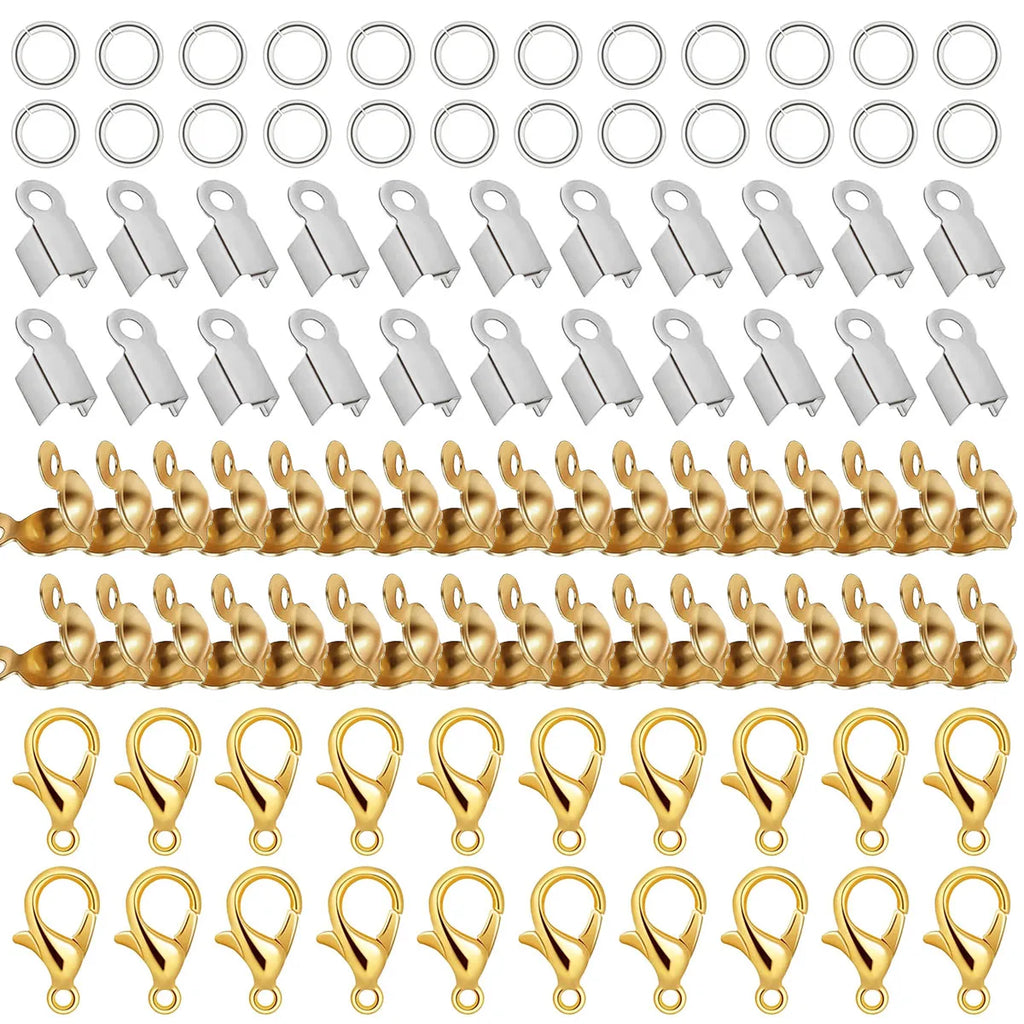 320pcs Clasps Hooks Jump Rings End Beads for Bracelet Neckalce Jewelry Making Spare Restoration Accessories Parts DIY Wholesale