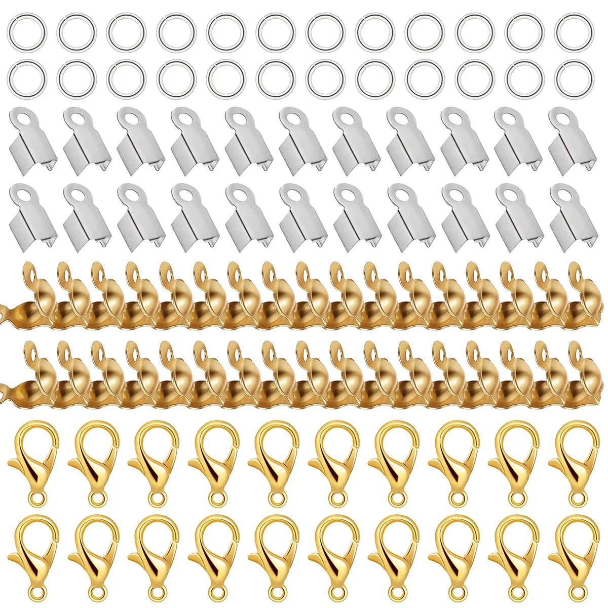 320pcs Clasps Hooks Jump Rings End Beads for Bracelet Neckalce Jewelry Making Spare Restoration Accessories Parts DIY Wholesale