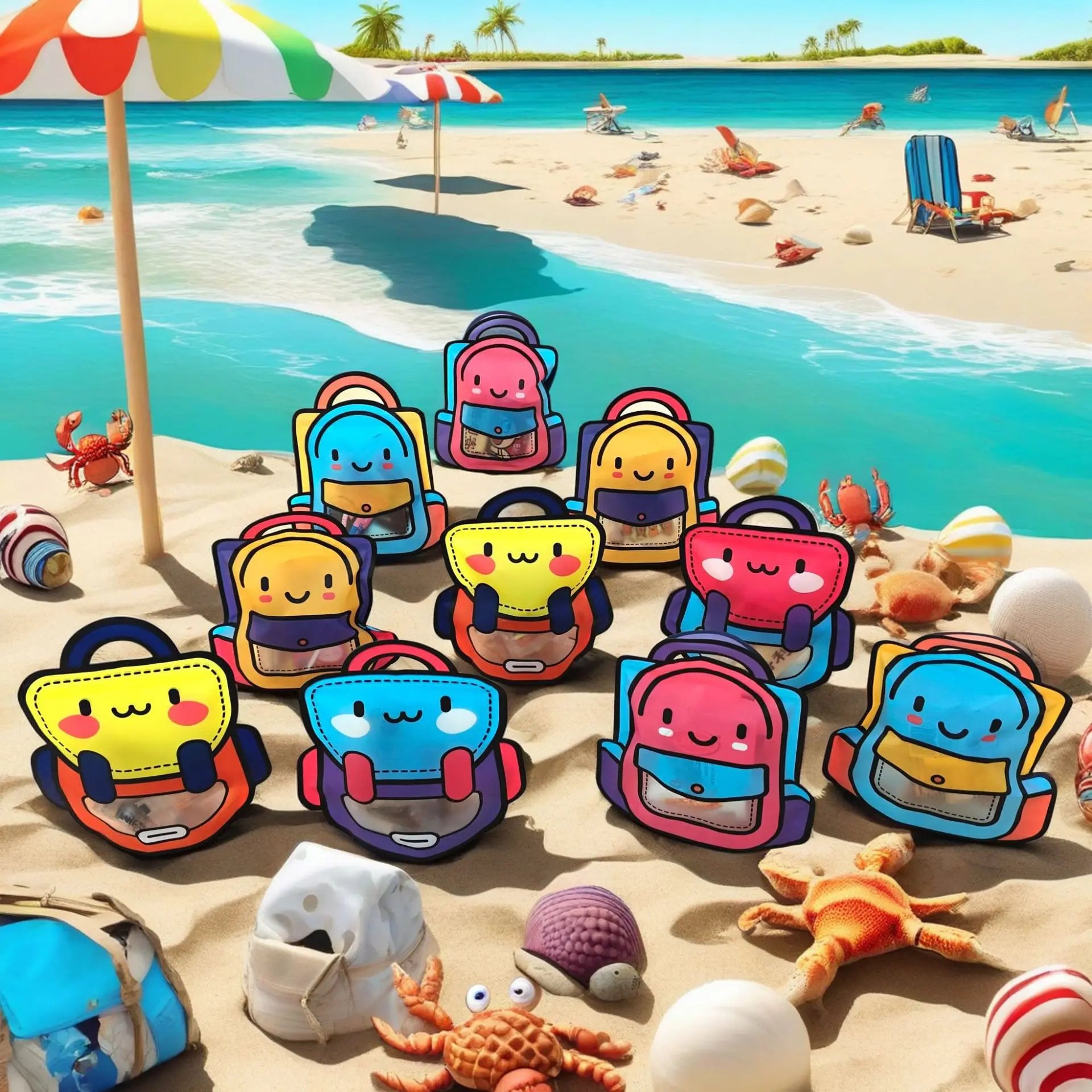 10/25/50 PCS Cartoon Treat Bag Reusable Waterproof Handheld Gift Bag with Handle Carry Treat Pouch for Cookies, Toys, and More