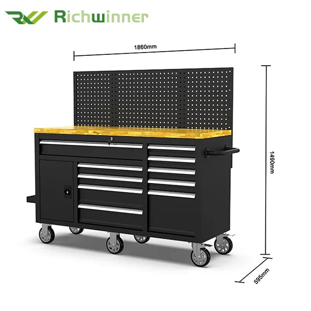 Heavy Duty Workshop Rolling Trolley with Wheels Metal Tool Cart Boxes Professional Mechanic Chest Steel Storage Cabinet Pro