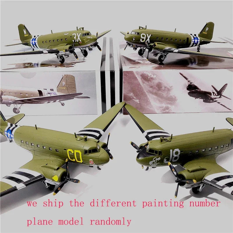 Diecast 1/100 Scale C47 C-47 J8 CU L4  U5 Transport Aircraft Airfreighter Conveyor Plane Military Airplane Model