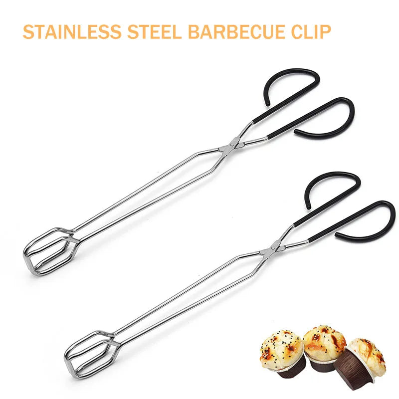 Barbecue Scissor Tongs Grilled Food Tong BBQ Tools Long Handle Scissor BBQ Bread Roast Clip Kitchen Baking Tongs BBQ Accessories
