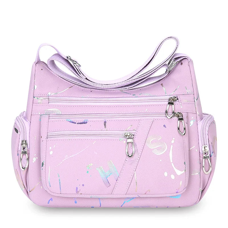 New Fashion Multi-compartment Women's Shoulder Bag Nylon Printed Bag Outdoor Casual Large Capacity Crossbody Bag Drop Shipping