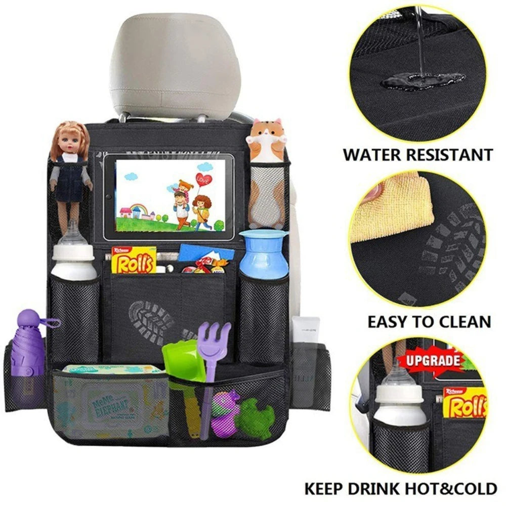 Multi-functional car seat back storage bag Leather storage bag Garbage bag Storage bag Garbage can storage for most models