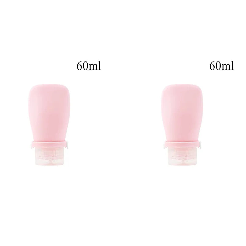 1/2pcs Silicone Travel Bottle Cosmetic Storage Refillable Lotion Bottle Leakproof Shampoo Container Squeeze Tube Empty Bottle