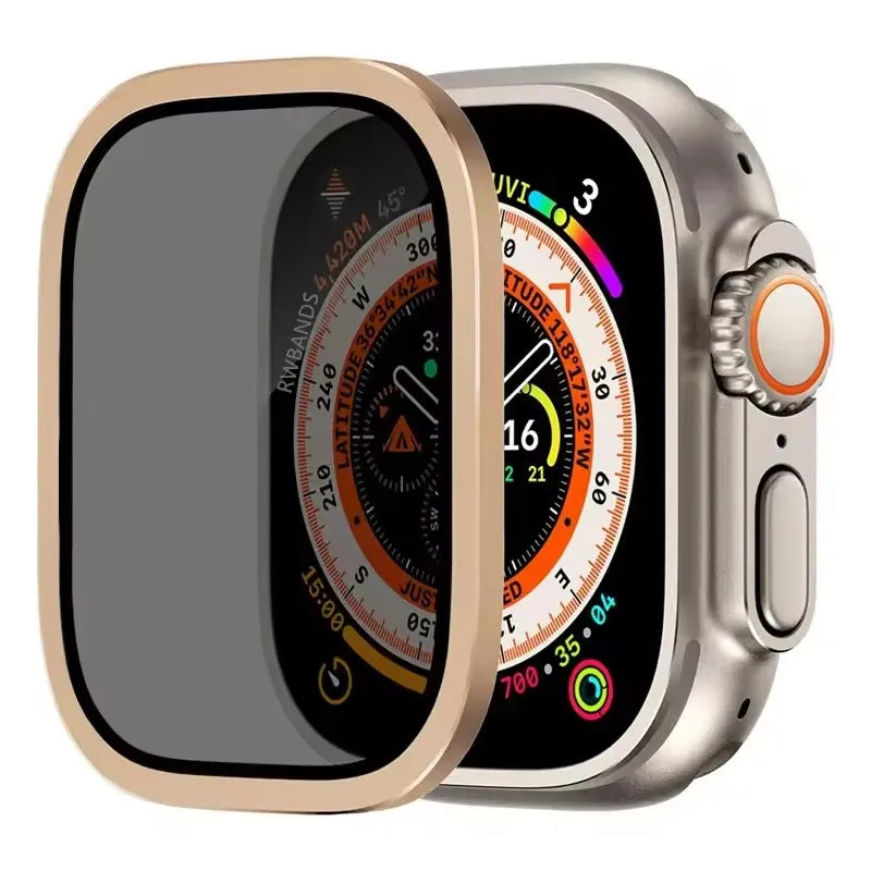 Aluminium Alloy Case+Tempered Glass for Apple Watch Ultra 3 2 1 Anti-Scratch Screen Protector for iWatch Ultra 2 49mm Cover Film