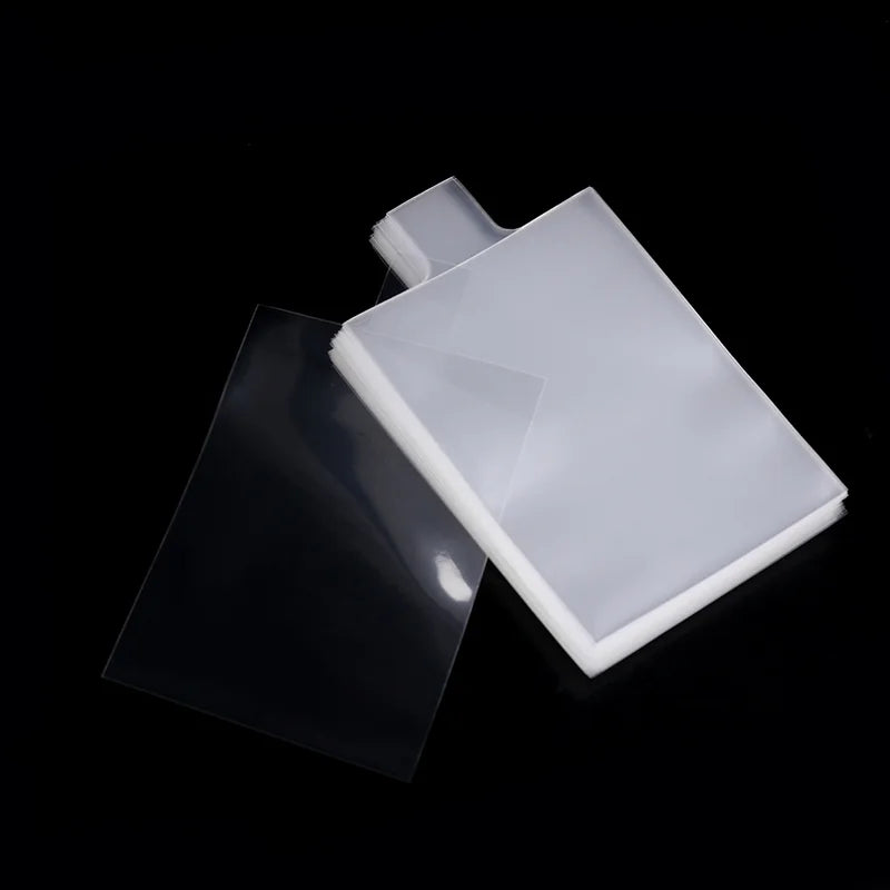 100Pcs Pull Tab Sleeves For Card Savers Semi-rigid Game Card Holders With Ears More Convenient Card Pickup Pull pull film