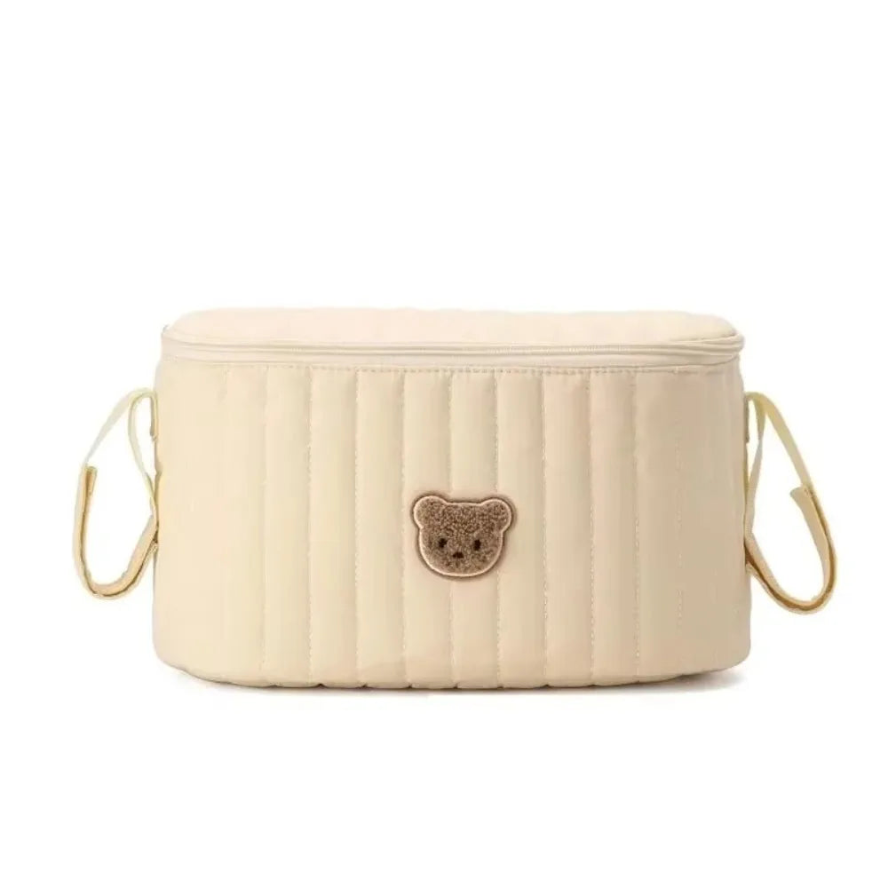 Korean Style Diaper Bag Multifunctional Storage Compartments Stroller Nappy Bag Cute Bear Design Organizer Pockets