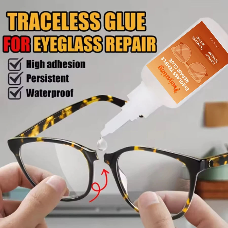 Eyeglass Repair Glue CA Clear Instant Bonding Adhesive Waterproof for Spectacle Frame Temple Sunglasses Plastic Metal Crack Fix