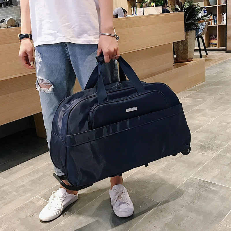 Large Capacity Luggage Bag Travel Bag Handheld Carry-On Bag Lightweight Short Trip Bag Unisex Oxford Cloth Pure Color Simple ...