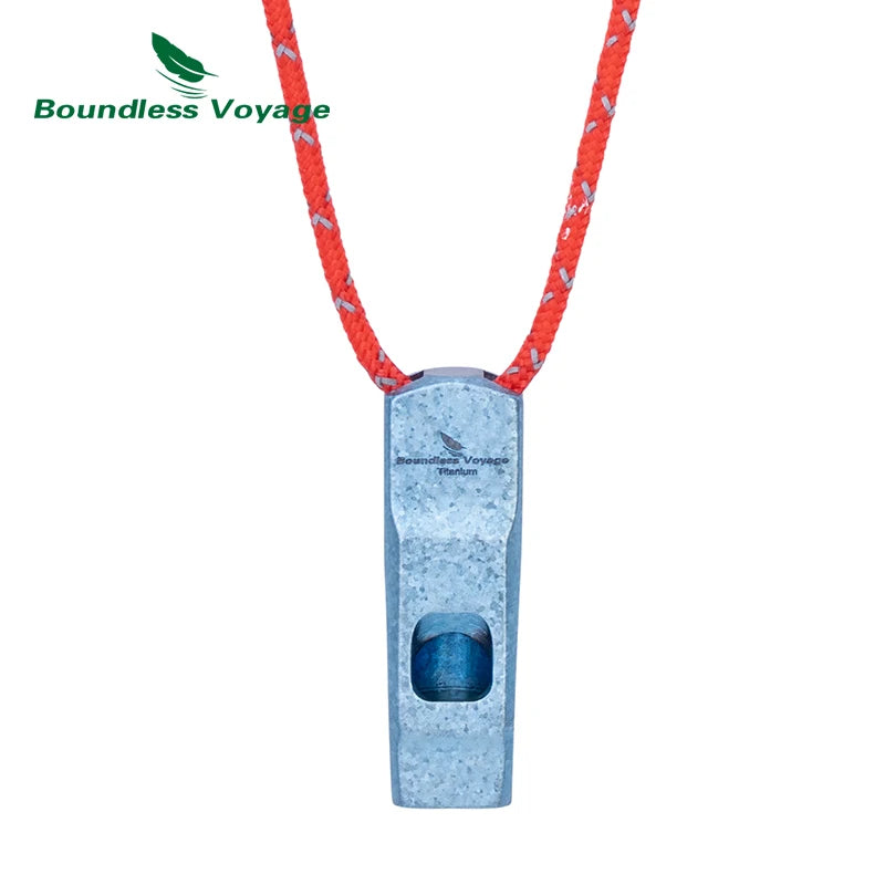 Boundless Voyage Titanium Whistle 120dB Emergency Survival Safety Gear Camping Loud Signal Whistle with Lanyard