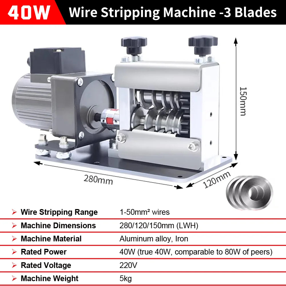 Zten New 1-70mm² Commercial Wire Stripping Machine Waste Copper Cable Peeler Automatic 6 Hole Stripper Machines
