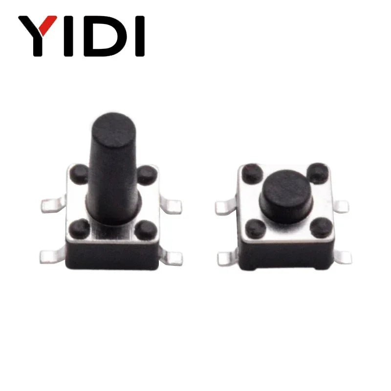 50pcs 4.5*4.5*4/5/6/7/8/9/10/12mm Momentary Tactile Tact Push Button Switch On Off 4 Pins SMD SMT Microswitch Electronic Set