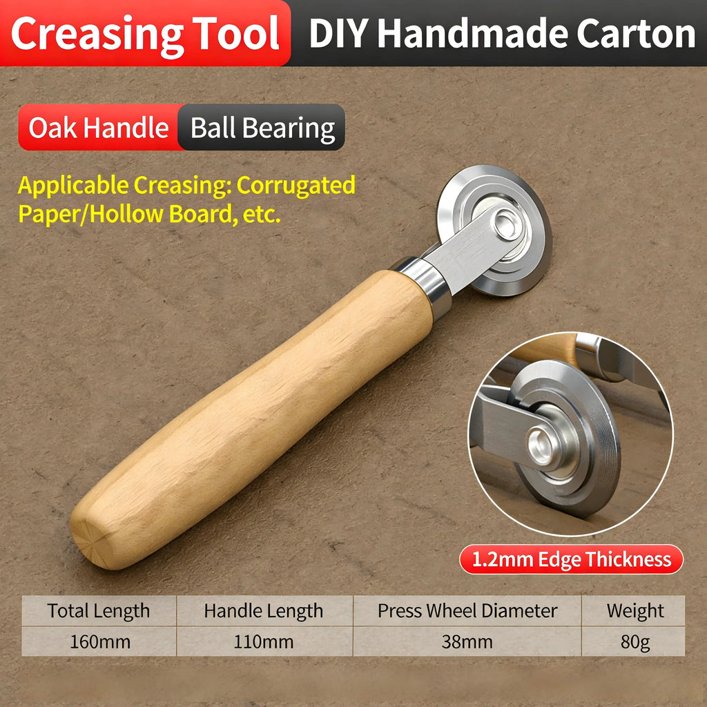 Hand Held Paper Creasing Wheel, Manual Scoring Tool for Corrugated Cardboard/Paper Craft/Copper Sheet DIY
