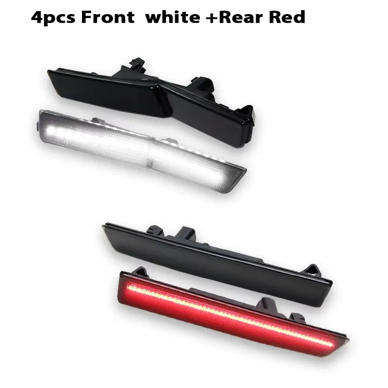 Front White / Amber Rear Red LED Fender Side Marker Lights For Dodge Challenger 2018 2019 2020 2021 2022 with Factory Widebody