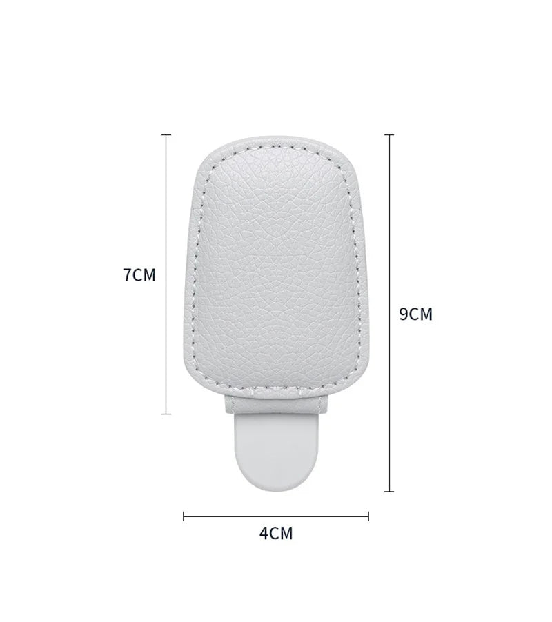 Multifunction Car Sun Visor Glasses Clip Leather Eyeglasses Clip Magnetic Sunglasses Holder Hanger Universal Interior Accessorie