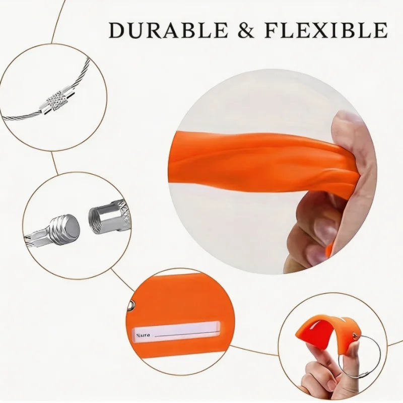 Airplane Shape Silicone Luggage Tag, Soft Rubber Baggage Label Portable Travel Shipping Tag Student School Bag Name Tag