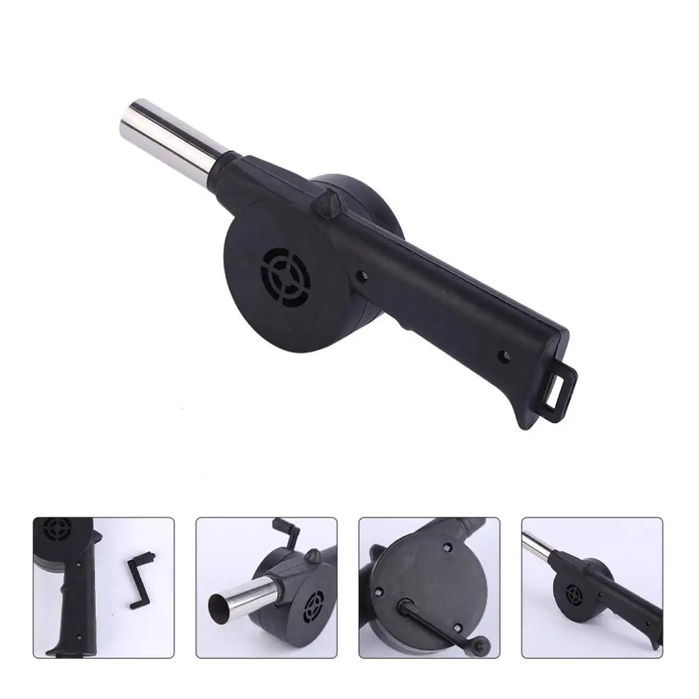 Mini Hand-cranked Air Blower Portable BBQ Grill Fire Bellows Barbecue Fan for Picnic Camping Outdoor Grilling Essentials