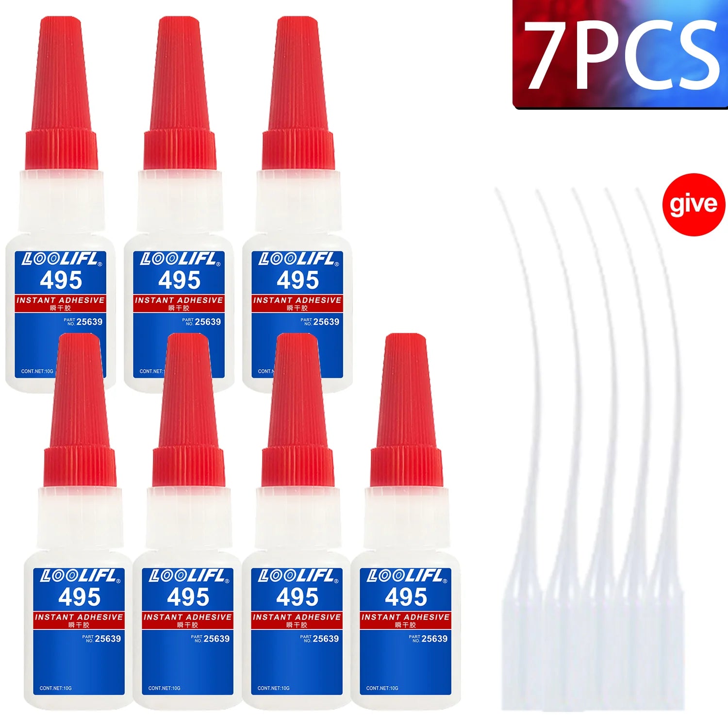 LOOLIFL 414/495 Instant Strong Super Glue Universal Superglue Mighty Instant Glue for Resin Ceramic Metal Glass Fast Dry Tool